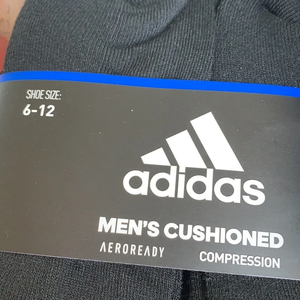 ADIDAS MEN’S CUSHIONED 6 pair QUARTER SOCKS